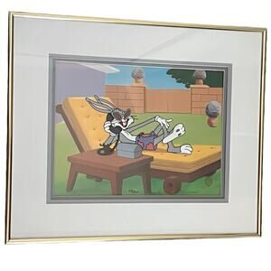 Bugs Bunny “Hollywood Hare” Ltd Ed Cel 1991 Signed McKimson Animation Art Framed